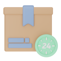 24 Hours Delivery Service 3D Icon png
