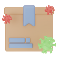 Infect delivery package cardboard box 3D icon png