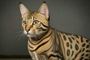 Photo of bengal cat. AI Generative Pro Photo