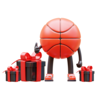 3d baloncesto personaje tiene regalos png