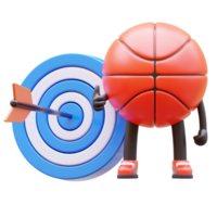 3D Basketball Character With Target png