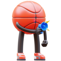 3D Basketball Character Holding Megaphone For Marketing png