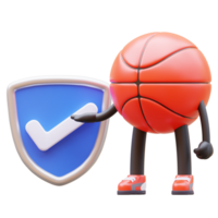 3D Basketball Character Verified shield png