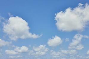 Background texture of blue sky with cumulus clouds photo
