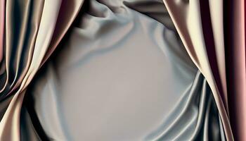 Abstract smooth elegant fabric. Silk texture of soft background. Flowing waves textile. Generative ai photo