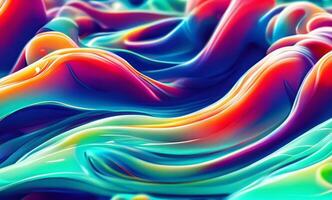 Wave fluid abstract background. Swirl flow liquid lines. Gel texture. Generative ai photo