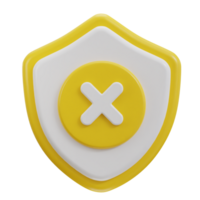 Shield with security error icon png