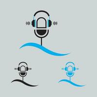 Podcast logo images illustration design vector