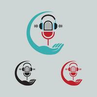 podcast logo imágenes ilustración diseño vector