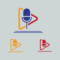 Podcast logo images illustration design vector