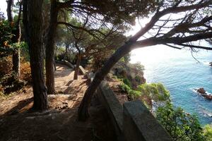 Costa brava and coastal path along the rugged coastline of northern catalonia, Spain photo