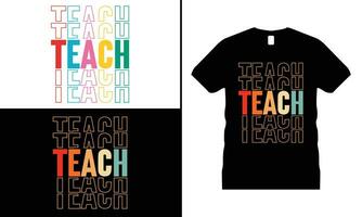 Back To School Retro Teacher Kids Hippie T-Shirt Design Vector