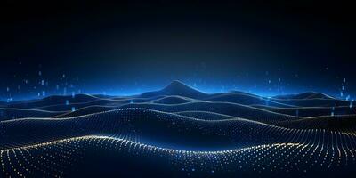 Abstract Background of Connected Blue Dots or Points. generative ai photo