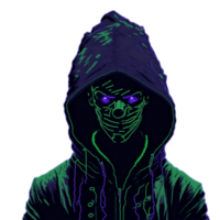 Scary guy wearing a hoodie PNG image transparent background ai generative.
