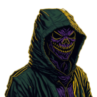 Scary guy wearing a hoodie PNG image transparent background ai generative.