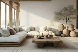 Beautiful Elegant living room interior with luxury furniture. Generative AI photo