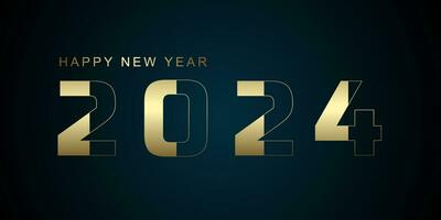 Premium vector Stoke of 2024 Text number design. A Happy New Year 2024 Golden banner design, 2024 Number premium for New Year Celebration concept