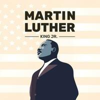 Martin Luther King Jr. Flat illustration poster design with background of usa or american flag , Martin Luther King Day vector