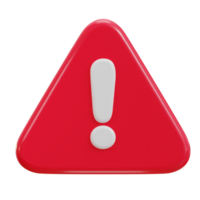 3d exclamation sign warning or danger risk message alert problem icon png