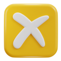 Cruz ícone, rejeição símbolo 3d ícone png