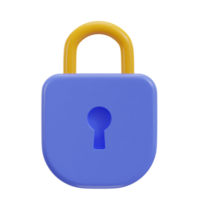 padlock lock security safety 3d icon png