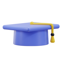 l'obtention du diplôme chapeau icône 3d le rendu png