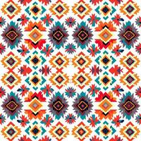 étnico resumen ikat modelo. sin costura modelo en tribal, gente bordado, mexicano estilo. azteca geométrico Arte ornamento diseño de impresión para alfombra, fondo de pantalla, ropa, envase, tela, cubrir, textil vector