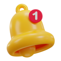 3d notification bell icon illustration png