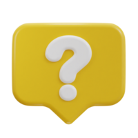 3d question Mark in Bubble Speech Sign Icon png