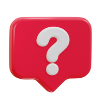 3d question Mark in Bubble Speech Sign Icon png