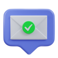 Mail message or envelope icon in 3d speech bubble icon png