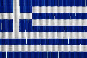 Flag of Greece on a textured background. Concept collage. photo