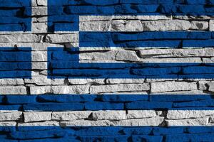 Flag of Greece on a textured background. Concept collage. photo