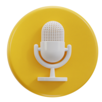 3d podcast micrófono icono png