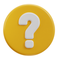 3d question mark icon illustration png