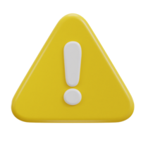 3d exclamation sign warning or danger risk message alert problem icon png