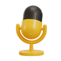 3d podcast micrófono icono png