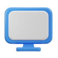 3d computer monitor icon with empty screen png