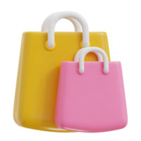 ilustración de icono 3d de bolsa de compras png