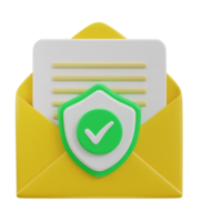 verificata e-mail su Busta 3d icona png