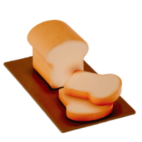 Bread Loaf 3D isolated on a transparent background . Bakery . 3D Rendering png