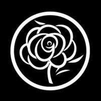 Rose, Black and White Vector illustration