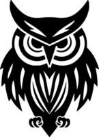 Owl, Black and White Vector illustration