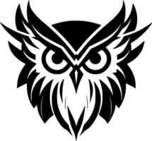 Owl, Black and White Vector illustration