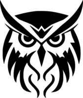 Owl, Black and White Vector illustration