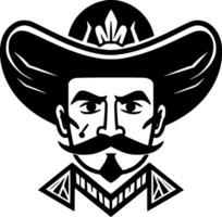 mexicano - negro y blanco aislado icono - vector ilustración