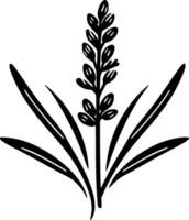 lavanda - negro y blanco aislado icono - vector ilustración