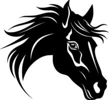 caballo, negro y blanco vector ilustración