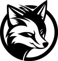 Fox - Black and White Isolated Icon - Vector illustration