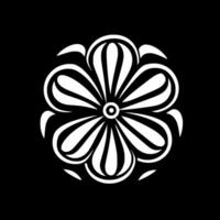 flor - negro y blanco aislado icono - vector ilustración